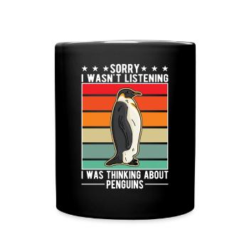 Pinguin Penguin Kaiserpinguin Gelbaugenpinguin - Tasse einfarbig - Schwarz - Vorne