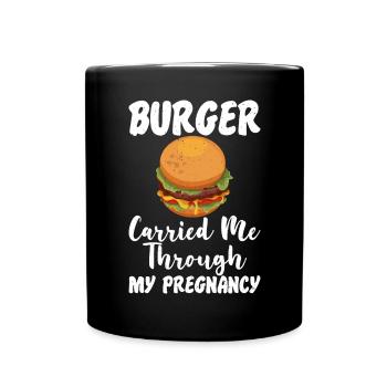 Burger Lover Gift - Full Colour Mug - black - Front