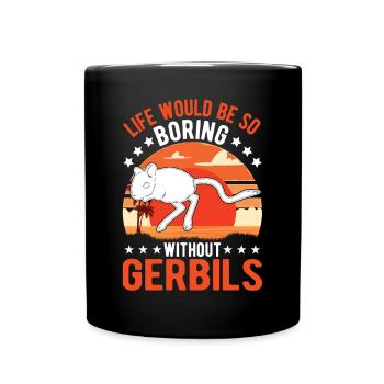 Gerbille Cadeau Rat de course mongol Gerbille - Mug uni - noir - Devant