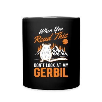 Gerbille Cadeau Rat de course mongol Gerbille - Mug uni - noir - Devant