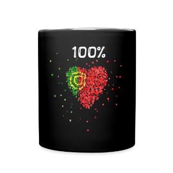 Portugal Portuguesa Portugais Drapeau portugais - Mug uni - noir - Devant
