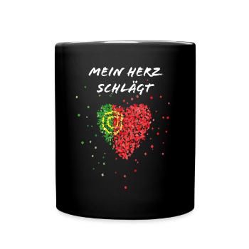 Portugal Heartbeat Portuguesa Portuguese Fan - Full Colour Mug - black - Front