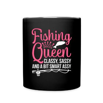 Chemise de pêche pour filles Pêche à l’achigan - Mug uni - noir - Devant