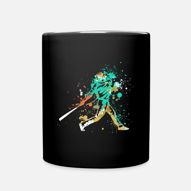 Splash Art Baseball Player - Tasse einfarbig - Schwarz