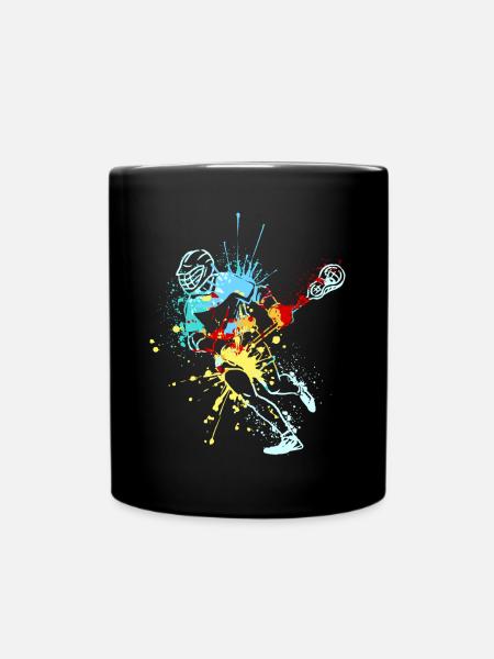 Splash Art Lacrosse Player - Tasse einfarbig - Schwarz