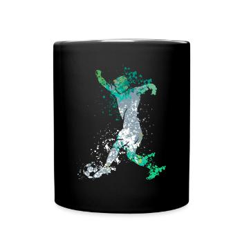 Splash Art Soccer Player - Full Colour Mug - black - Front