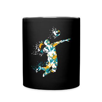 Colorful Splash Art Volleyball Player - Tasse einfarbig - Schwarz - Vorne