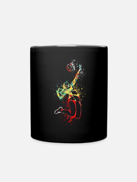Cool Splash Art Volleyball Fille - Mug uni - noir