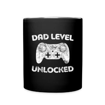 Mens Dad Level entsperrt T-Shirt Gamer bald F - Tasse einfarbig - Schwarz - Vorne
