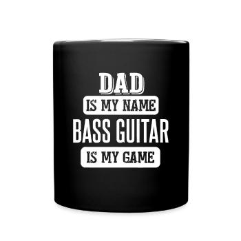 Lustige Bassgitarre Geschenk für Papa Vatertag Design - Tasse einfarbig - Schwarz - Vorne