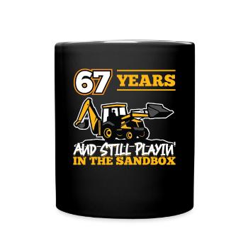 67 years - 67 years old - 67th birthday - excavator - Full Colour Mug - black - Front