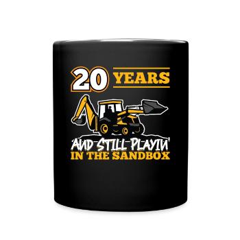 20 Jahre - 20 Jahre Alt - 20. Geburtstag - Bagger - Tasse einfarbig - Schwarz - Vorne