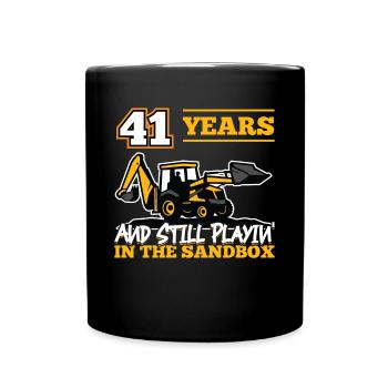 41 Jahre - 41 Jahre Alt - 41. Geburtstag - Bagger - Tasse einfarbig - Schwarz - Vorne