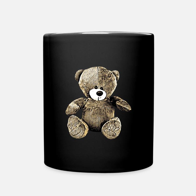 Teddy Bär Teddybär Cartoon Teddy bear Motiv - Tasse einfarbig - Schwarz