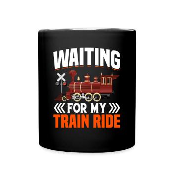 Train Lovers Proverbe graphique avec Train - Mug uni - noir - Devant