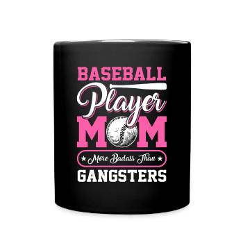 Baseballspieler-Mutter - Baseball - Tasse einfarbig - Schwarz - Vorne