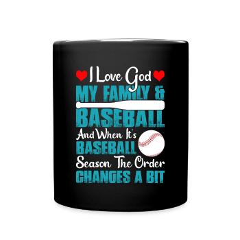 J’aime Dieu, ma famille et le baseball. - Mug uni - noir - Devant
