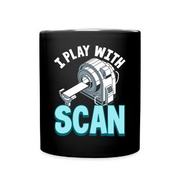 Ich spiele mit Scan - Radiologe - Tasse einfarbig - Schwarz - Vorne