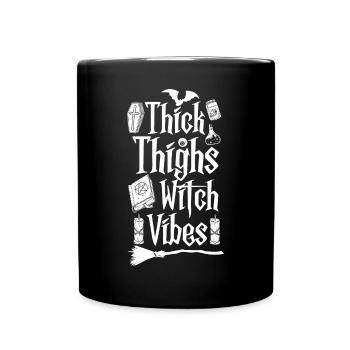 Cuisses épaisses et chemise effrayante sorcière - Mug uni - noir - Devant
