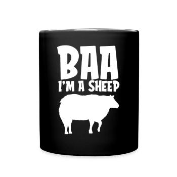 Baa I'm A Sheep Funny Lazy Halloween Costume - Full Colour Mug - black - Front
