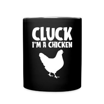 Cluck I'm a Chicken Funny Lazy Halloween Costume - Full Colour Mug - black - Front