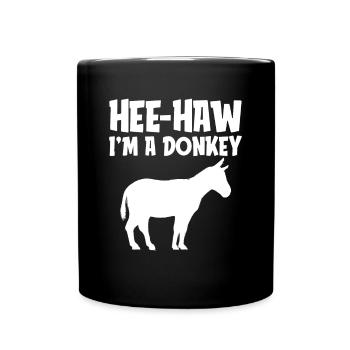 Hee-Haw Ich bin ein Esel lustiges faules Halloween Kostüm - Tasse einfarbig - Schwarz - Vorne