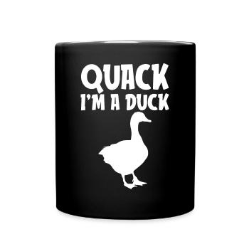 Quacksalber Ich bin eine Ente Lustiges faules Halloween Kostüm - Tasse einfarbig - Schwarz - Vorne