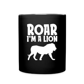 Roar I’m a Lion Funny Lazy Halloween Costume Wild - Mug uni - noir - Devant