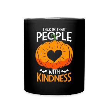 Trick or Treat Menschen mit Freundlichkeit Frauen - Tasse einfarbig - Schwarz - Vorne