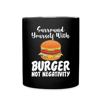 Burger Lover Gift - Full Colour Mug - black - Front