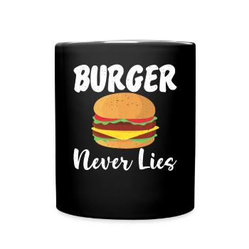 Burger Lover Gift - Full Colour Mug - black - Front
