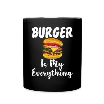 Burger Lover Gift - Full Colour Mug - black - Front