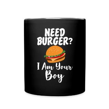 Burger Lover Gift - Full Colour Mug - black - Front