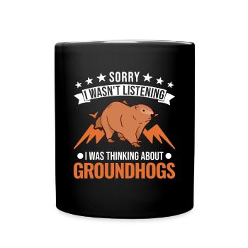 Marmotte Jour de la marmotte Marmotte forestière - Mug uni - noir - Devant