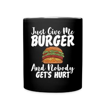 Burger Lover Gift - Full Colour Mug - black - Front