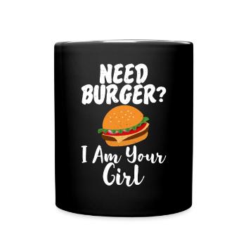 Burger Lover Gift - Full Colour Mug - black - Front