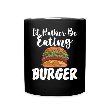Burger Lover Gift - Full Colour Mug - black - Front