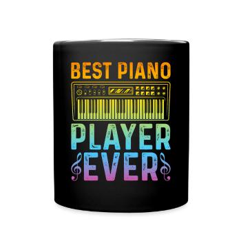 Pianist Keyboard Piano Player - Best Piano Player - Full Colour Mug - black - Front