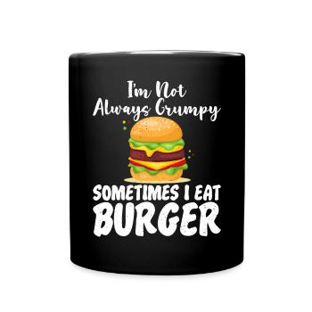 Burger Lover Gift - Full Colour Mug - black - Front