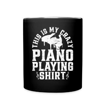 This Is My Crazy Piano Playing Shirt - Pianist Key - Mug uni - noir - Devant