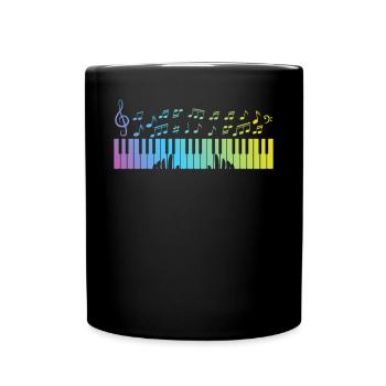 Pianiste à clavier Piano Notes de musique Pianiste Keyboar - Mug uni - noir - Devant