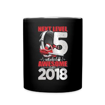 Level Unlocked 5 Jahre alt 2018 Headset Gaming - Tasse einfarbig - Schwarz - Vorne
