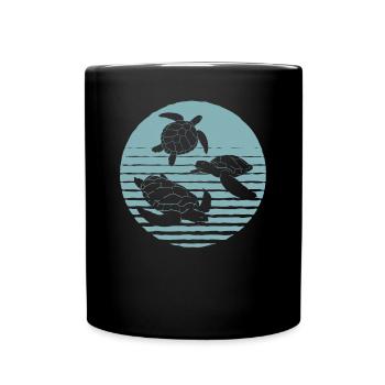 Schildkröte - Tasse einfarbig - Schwarz - Vorne