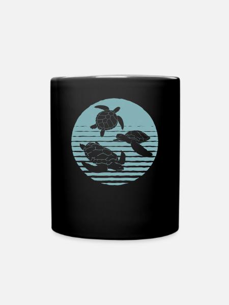 Schildkröte - Tasse einfarbig - Schwarz