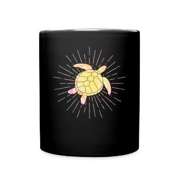 Schildkröte - Tasse einfarbig - Schwarz - Vorne