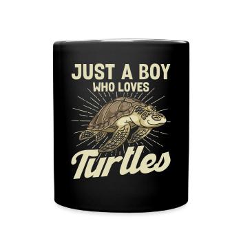 Just A Boy Who Loves Turtles - Tasse einfarbig - Schwarz - Vorne