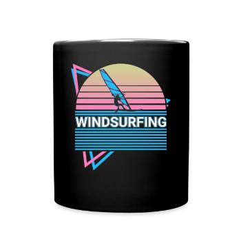Windsurfen Windsurfer Retro - Tasse einfarbig - Schwarz - Vorne