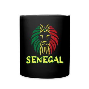 Support équipe de Sénégal Lion De La Téranga 2022 - Mug uni - noir - Devant