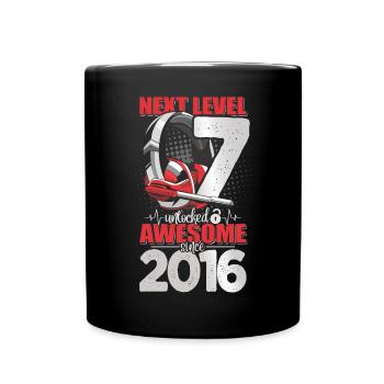 Level Unlocked 7 Jahre alt 2016 Headset Gaming - Tasse einfarbig - Schwarz - Vorne