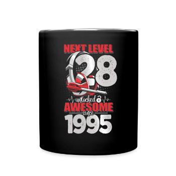 Level Unlocked 28 Jahre alt 1995 Headset Gaming - Tasse einfarbig - Schwarz - Vorne